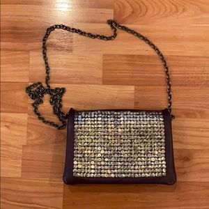 Burgundy and Gold Urban Outfitters Shoulder Bag